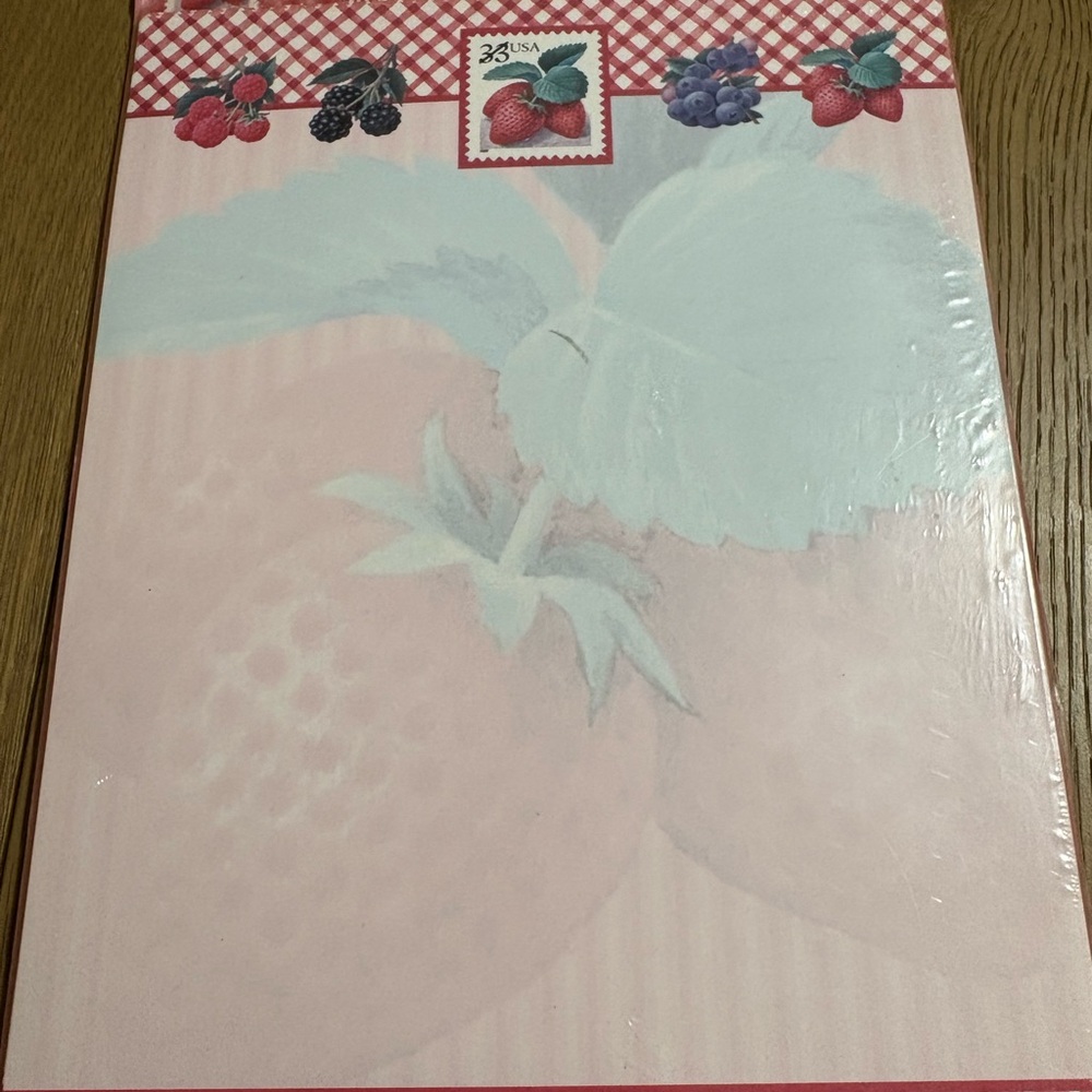 Vintage strawberry paper and envelopes Stationery